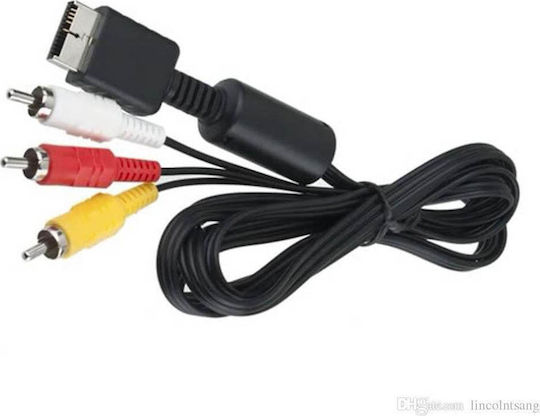 TV RCA To AV Video Cable For Sony PlayStation 1/2/3 (1.8m) (Black)