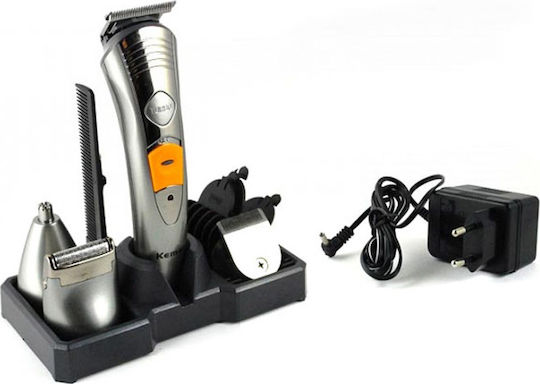 Kemei Professional Rechargeable Hair Clipper Set Silver KM-580A