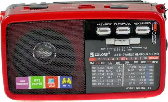 RX-7600 Portable Radio Battery with USB/TF/Led Light / FM / AM