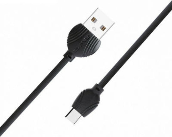 Awei(CL-62) Regular USB 2.0 Cable USB-C male - USB-A male Black 1m