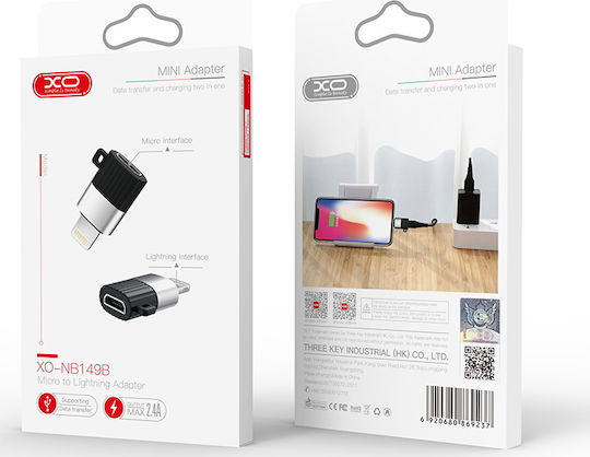 XO Converter Lightning male to micro USB female (NB149-B)