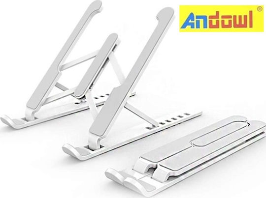 Andowl P1 Multi-Position Foldable Notebook Bracket Portable Laptop Tablet Stand, Adjustable Holder (White)
