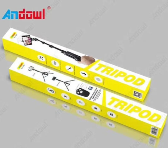 Andowl Q-L1388 Selfie Stick Mobile Tripod & Photography Tripod With Bluetooth Black