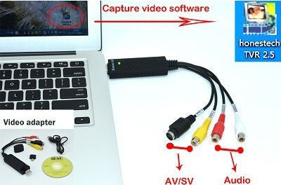 Easier CAP DC60 USB 2.0 Video Capture for recording video on Laptop and PC