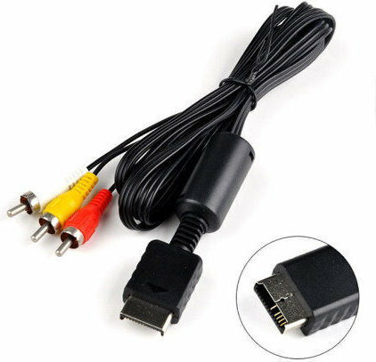 TV RCA To AV Video Cable For Sony PlayStation 1/2/3 (1.8m) (Black)