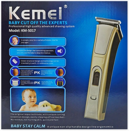 Kemei Rechargeable Hair Clipper Golden KM-5017