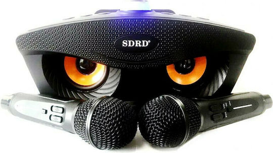 SDRD SD-306S Portable Karaoke Wireless Bluetooth Speaker with 2 Microphones (Black)