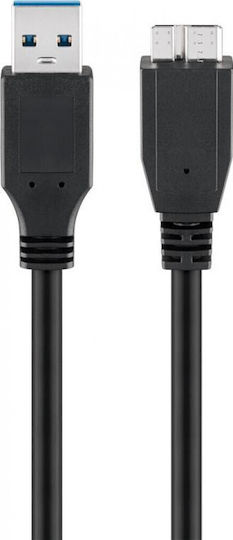 Goobay Regular USB 3.0 to micro USB Cable Black 0.5m 95734 1pc