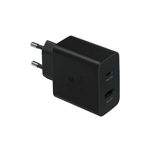 Treqa Charger Adapter with USB-A Port and USB-C Port 35W Black (CH-639)
