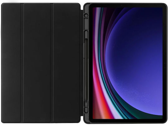 teach Tri-fold Flip Cover Book Case with Pencil Holder For Samsung Galaxy Tab S10 FE / S10 Lite 10.9 (Black)