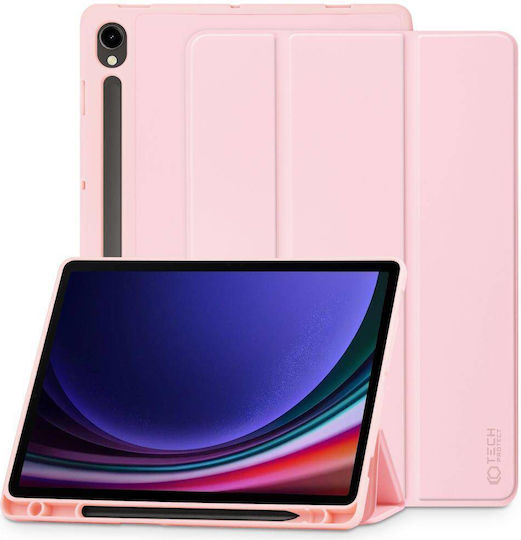 teach Tri-fold Flip Cover Book Case with Pencil Holder For Samsung Galaxy Tab S10 FE / S10 Lite 10.9 (Rose Gold)
