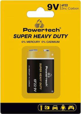 Powertech Carbon Zinc 9V Battery 6F22