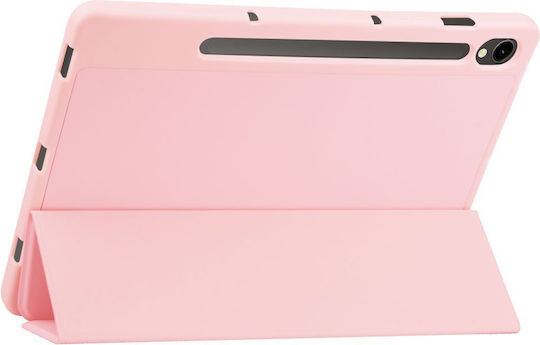 teach Tri-fold Flip Cover Book Case with Pencil Holder For Samsung Galaxy Tab S10 FE / S10 Lite 10.9 (Rose Gold)