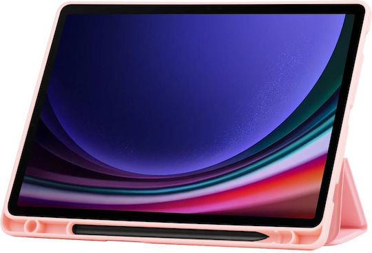 teach Tri-fold Flip Cover Book Case with Pencil Holder For Samsung Galaxy Tab S10 FE / S10 Lite 10.9 (Rose Gold)
