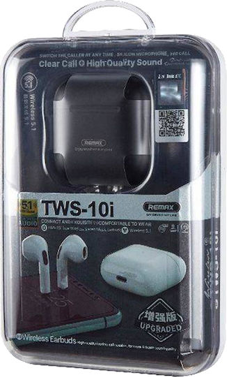 Remax TWS-10i Earbud Bluetooth Handsfree Earphones with Sweat Resistance and Charging Case (Black)