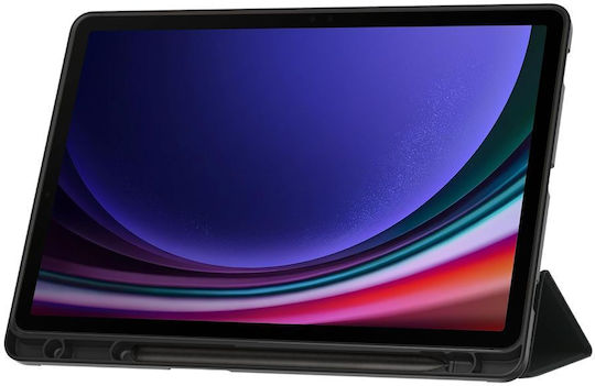 teach Tri-fold Flip Cover Book Case with Pencil Holder For Samsung Galaxy Tab S10 FE / S10 Lite 10.9 (Black)