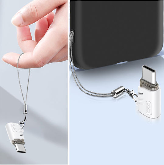 XO Converter USB-C female to micro USB female White 1pc XO-NB256G