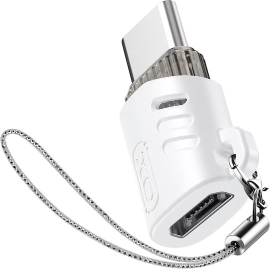 XO Converter USB-C female to micro USB female White 1pc XO-NB256G