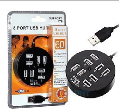 Hi-Speed 8-Port USB Hub Usb 2.0 with USB-A Connection 60Cm P-2108