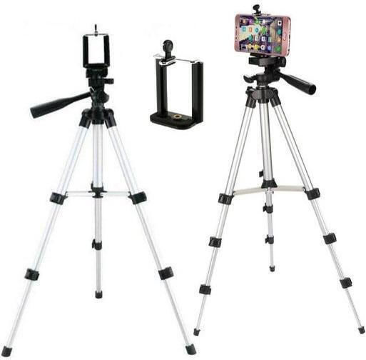 3110 Photography Camera & Mobile Tripod Stand - Silver And Black