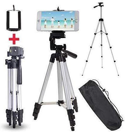 3110 Photography Camera & Mobile Tripod Stand - Silver And Black