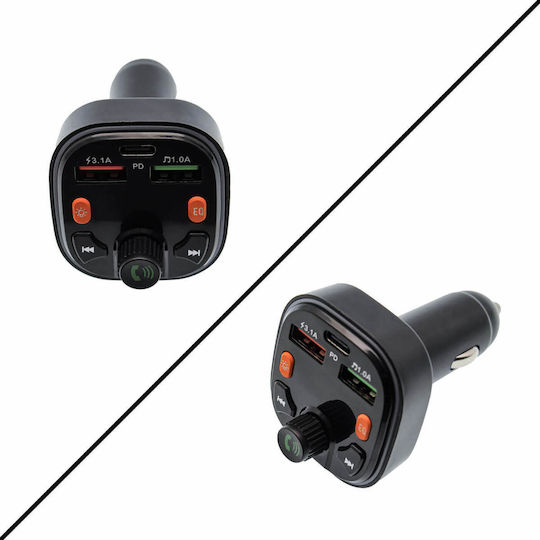 Takemore Car Wireless FM Transmitter Fast Charger 2 USB Ports 1 Type-C 20W VC-48