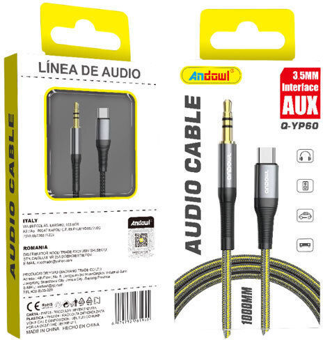 Andowl Qyp60 USB-C / 3.5mm male to 3.5mm female converter