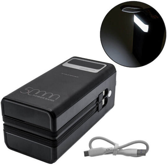 Takemore K-A150 Power Bank 50000mAh 10W with 4 USB-A Ports and USB-C Port Black