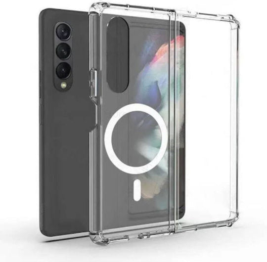 Transparent MagSafe Hybrid Back Case for Samsung Galaxy Z Fold 3 Clear