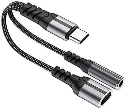 Treqa CA-1057 USB-C male to 3.5mm / USB-C Female converter