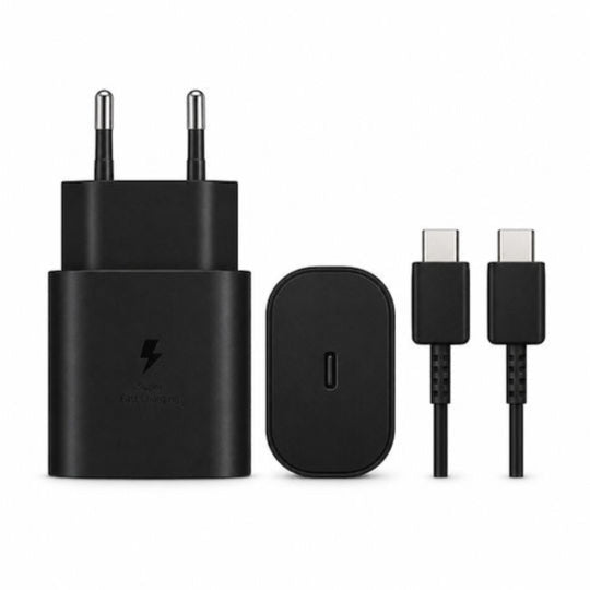 Gerlax 25W Charger with USB-C Port & USB-C To USB-C Cable 5A Black