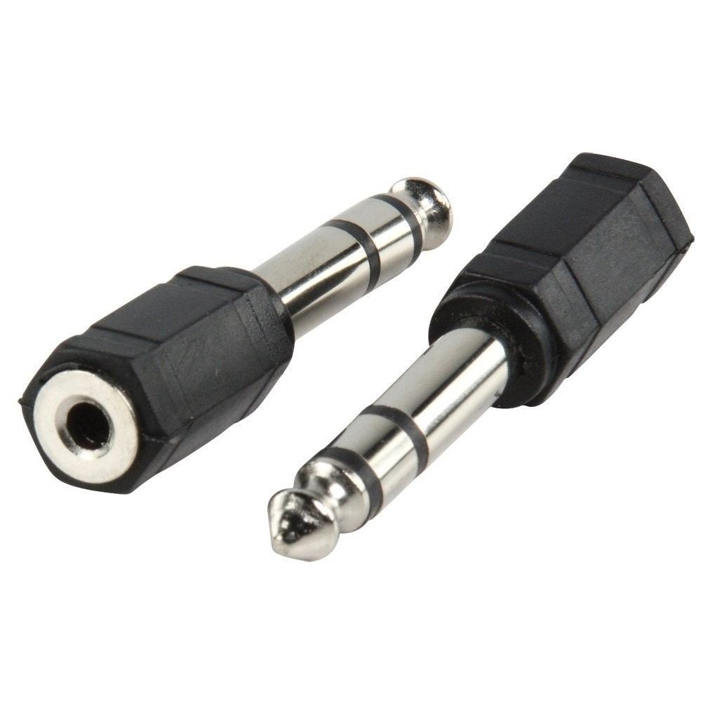 Audio adapter, 6.35mm Stereo male Jack to Jack 3.5mm stereo female 